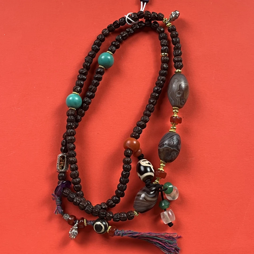 藏传108百香籽+南红玛瑙 6351