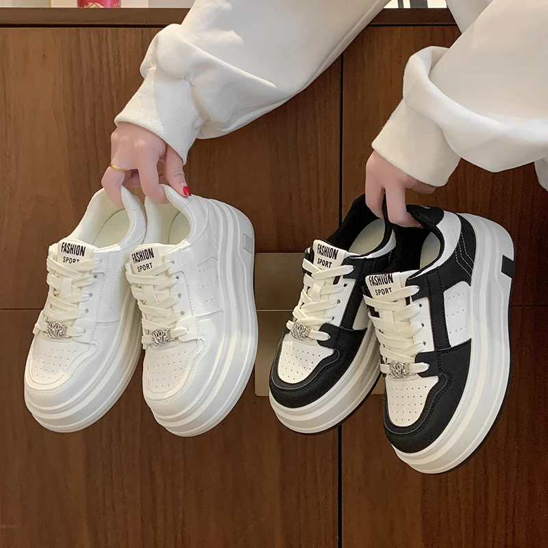 米莱jiaer/2025春新款经典百搭厚底小白鞋ins韩版学院风休闲板鞋