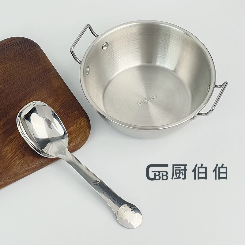 厨伯伯双耳碗+勺18-10卡皮福禄超大号勺碗套装17CM大号双耳碗