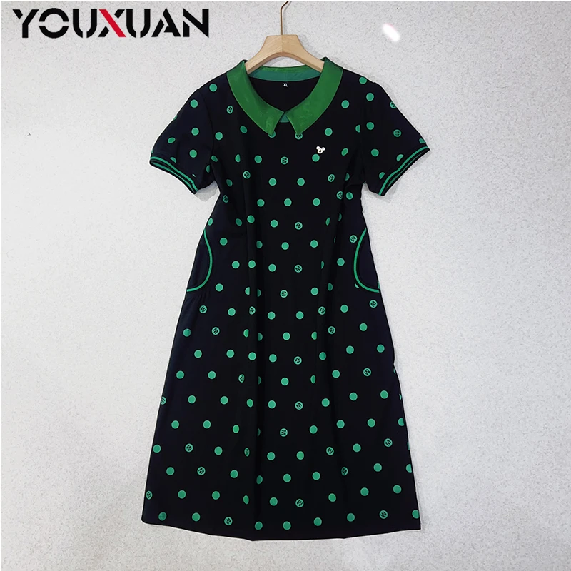 2025夏季新款潮流短袖中长款时尚显瘦减龄气质休闲连衣裙6308