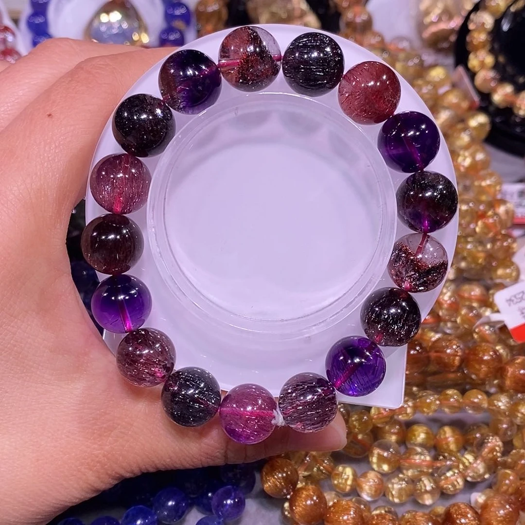 未镶嵌手链水晶超七黑加伦12