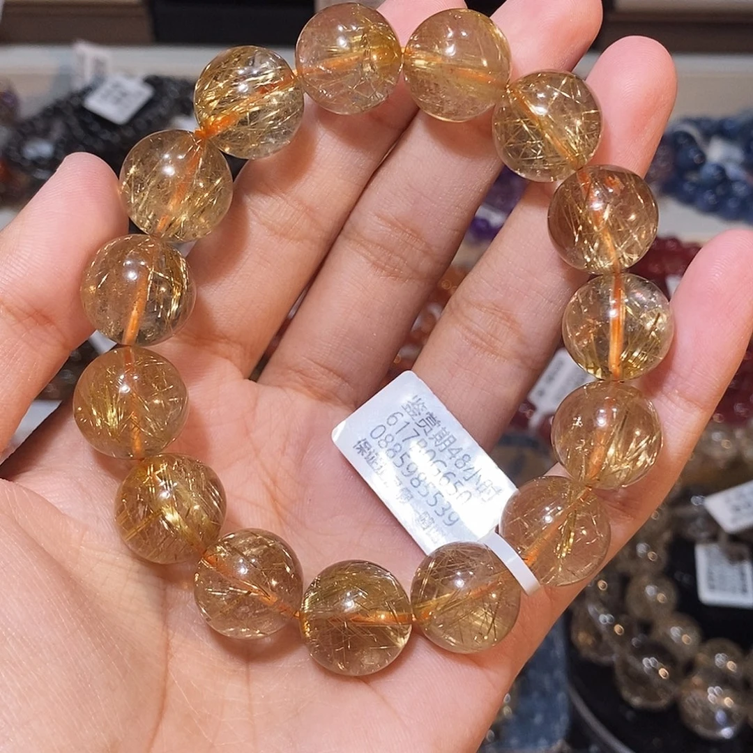 日***子未镶嵌手链发晶烟花发晶14.9mm