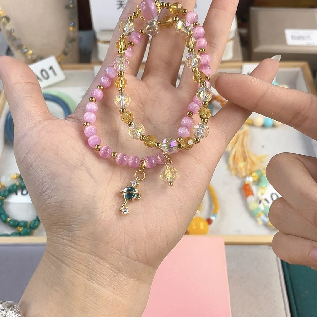 针钠钙石银S925镀金镶嵌手饰