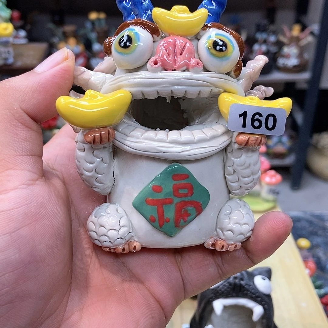 摆件直播间手工抽象陶瓷摆件160