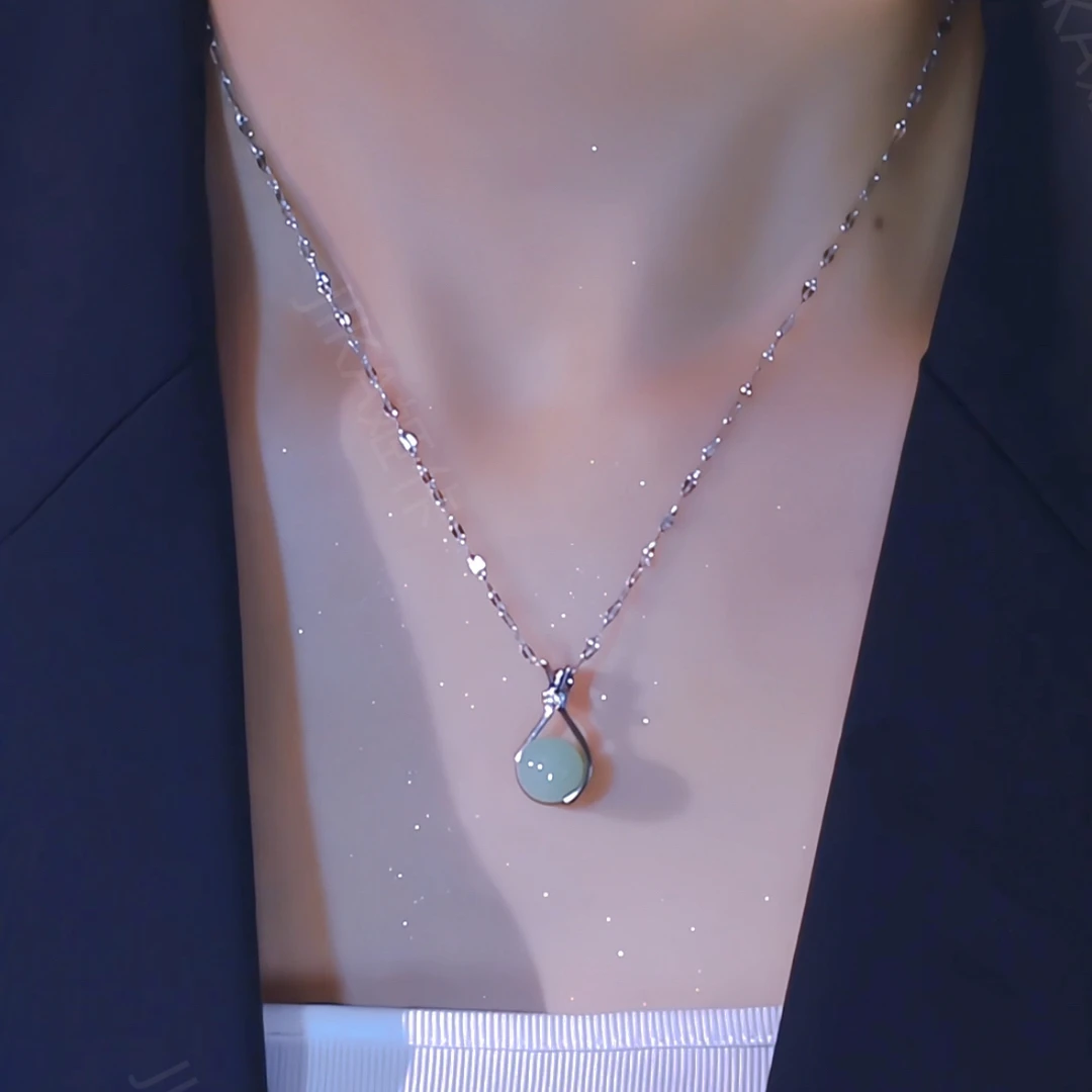 钛钢项链 银色福袋项链女小众轻奢2025新款锁骨链气质简约精致