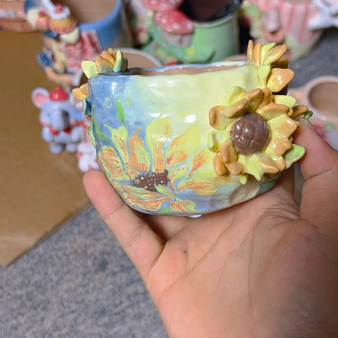 清仓老梧家的手工多肉花盆