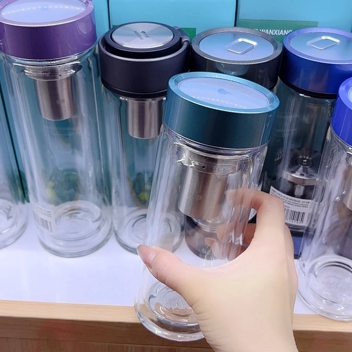 永***弃万象品牌双层玻璃杯V149L-410青碧