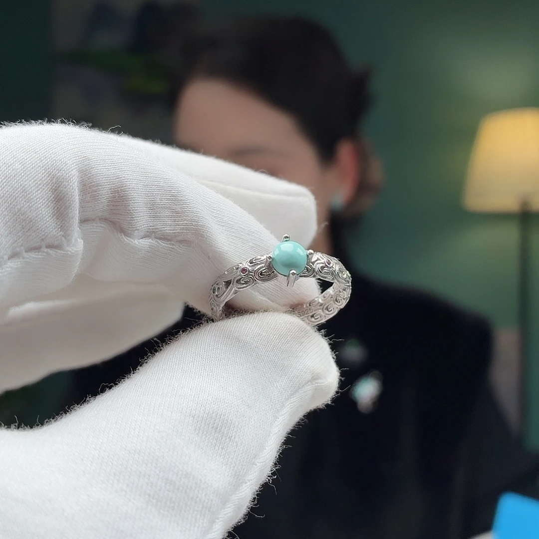 绿松石银S925镶嵌颈饰