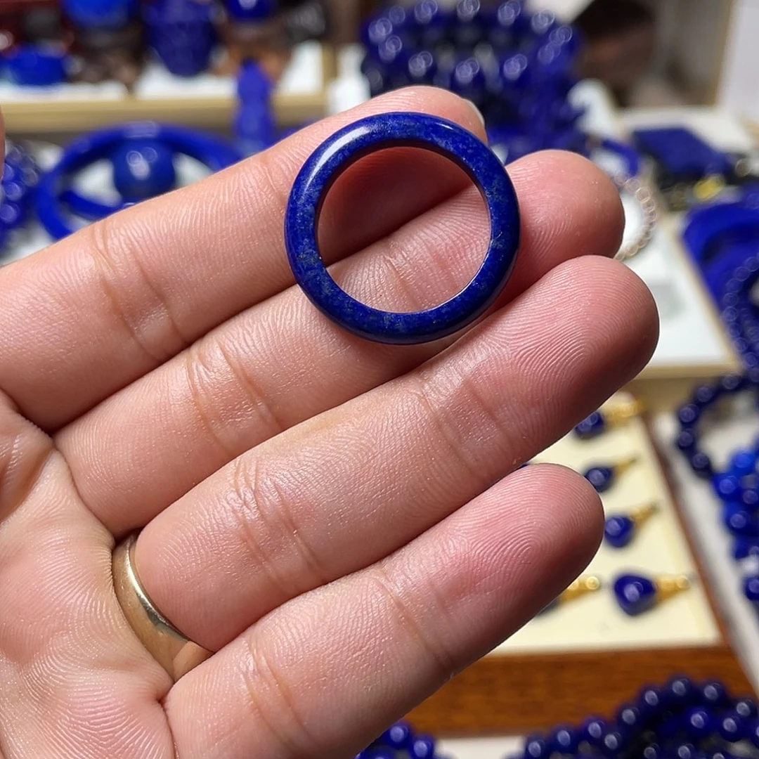 青金石未镶嵌戒圈内径19.5mm