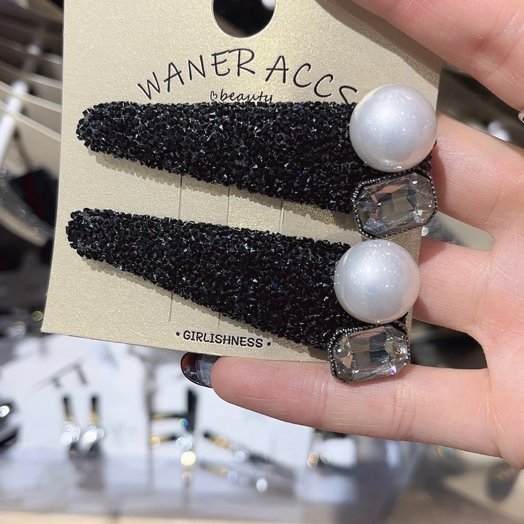 布艺非金属黑砂糖带珠珠掰掰一对