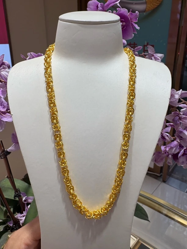 链子足银 金+银 男士项链男款潮流经典