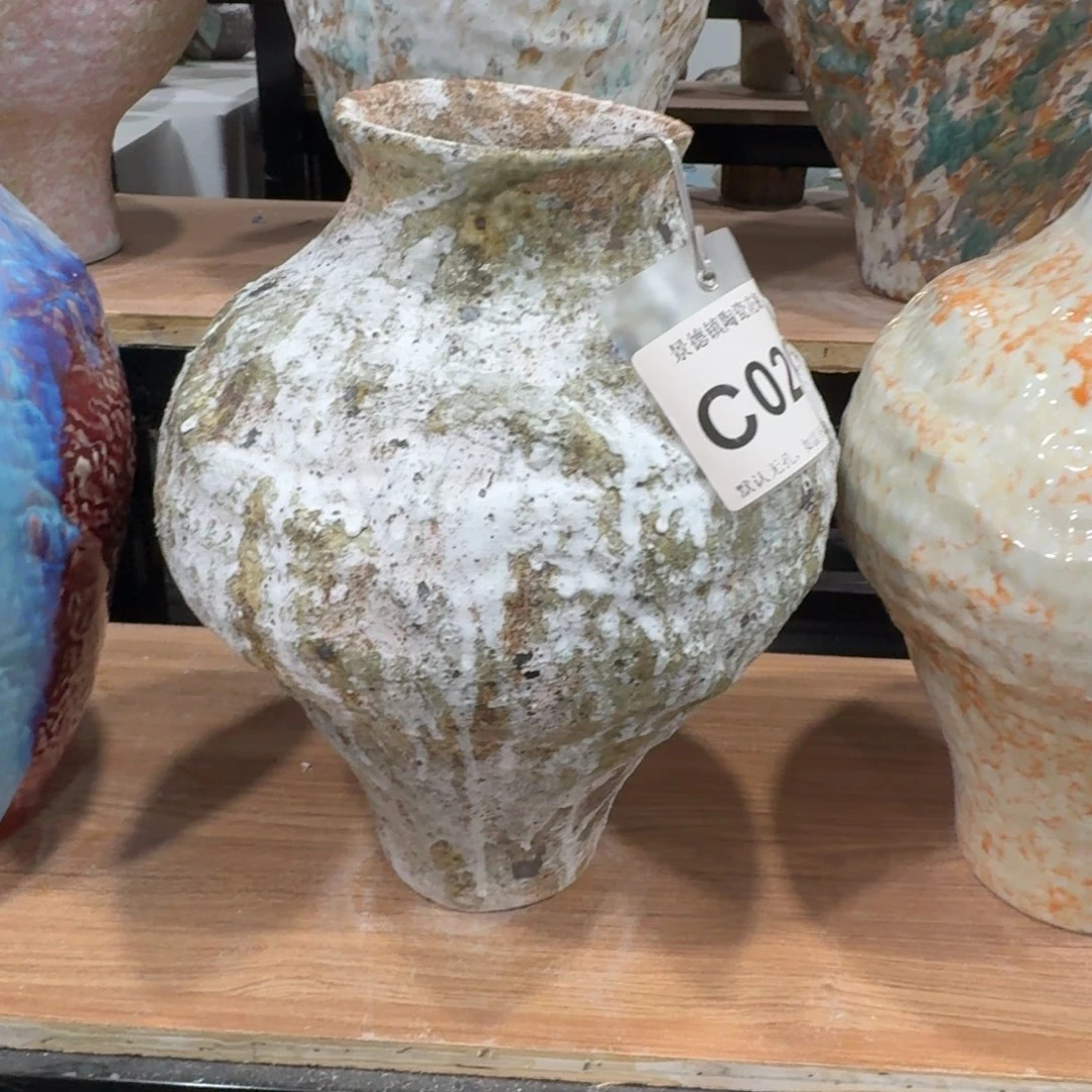 M***合陶摆件景德镇高温花瓶编码c020高34口10默认无孔