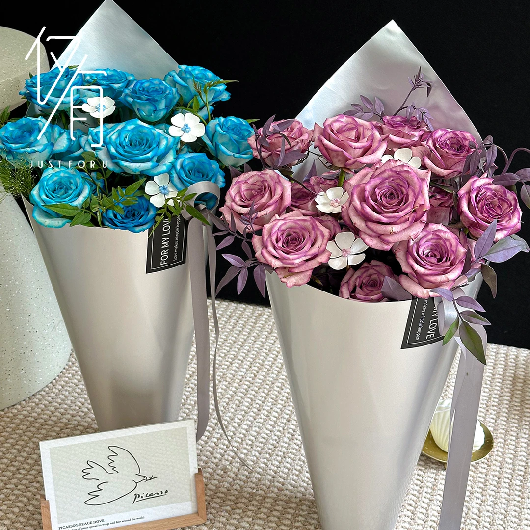 【仅有】哑银造型纸韩式高级质感加厚双面银防水纸包花纸花艺资材