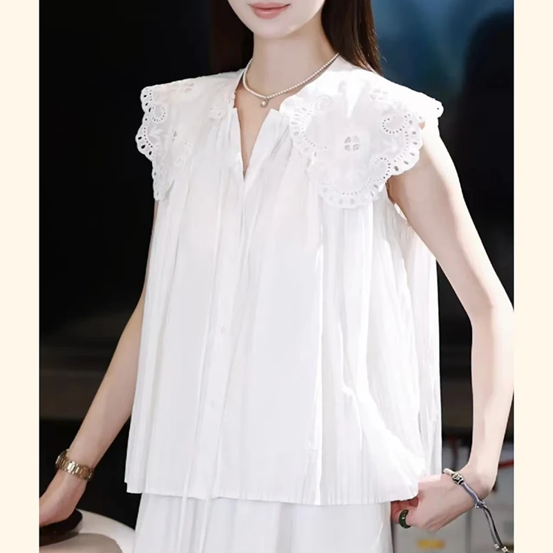 知性风女装白色衬衫2025夏季新款高级感复古洋气衣服宽松显瘦上衣