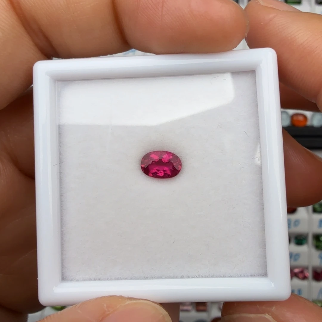 珠宝半成品未镶嵌红色碧玺天然5*7mm