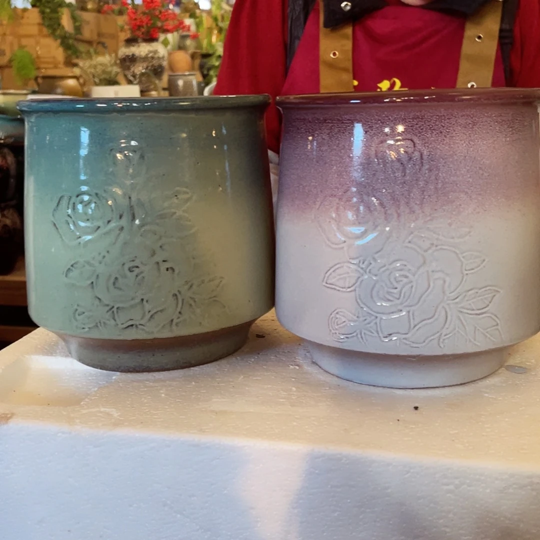 紫砂花盆高度21口径20