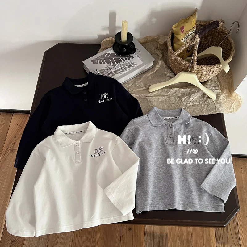 郝叔童品男童POLO领长袖2025春装新款儿童洋气韩版衣服潮HQ5111