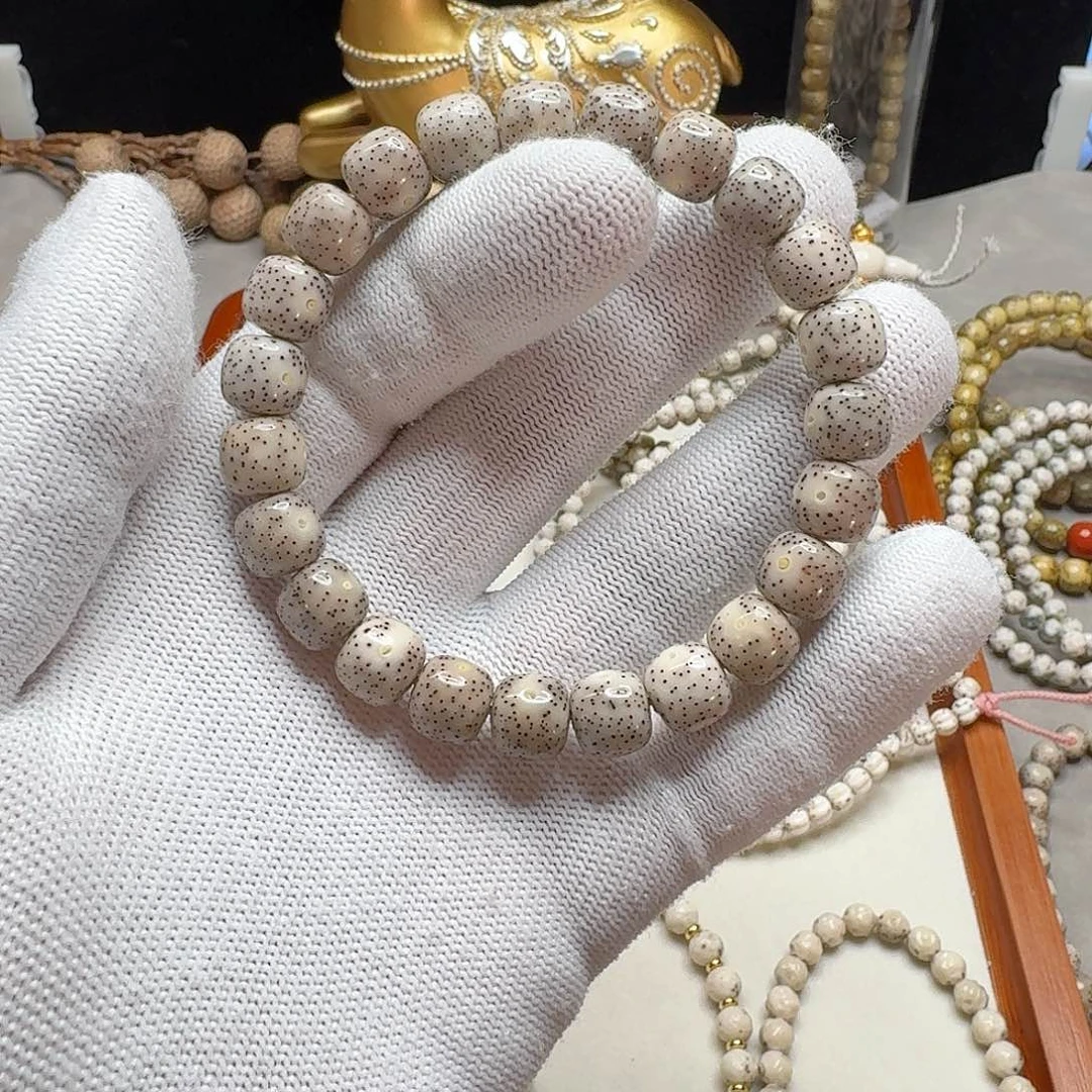 手串星月菩提石玉料10/9白冰料针尖小细星无烟花