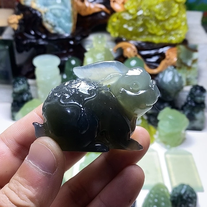 蛇纹石玉未镶嵌手把件