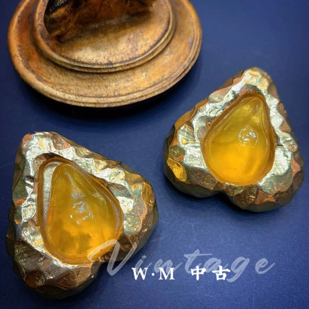 铜合金耳饰 W·M中古vintage法产耳夹Jack