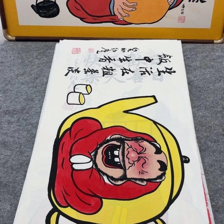 国画手绘禅意画一物一拍