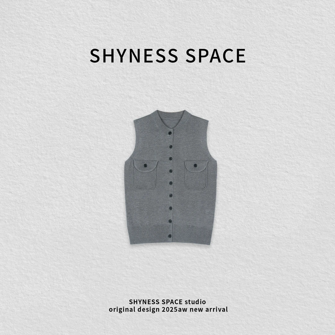 夏季简约风薄款女单排扣无袖网红针织ins休闲马夹HB438