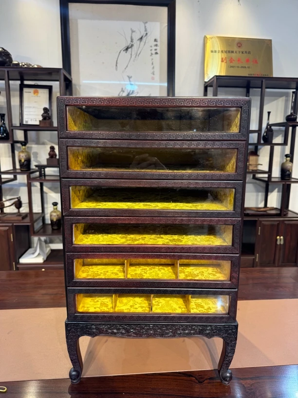 酸枝牙科柜茶叶柜(重约35斤)