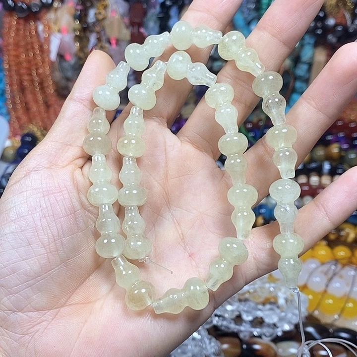 未镶嵌玛瑙/玉髓珠宝半成品柠檬晶葫芦卡10*18mm