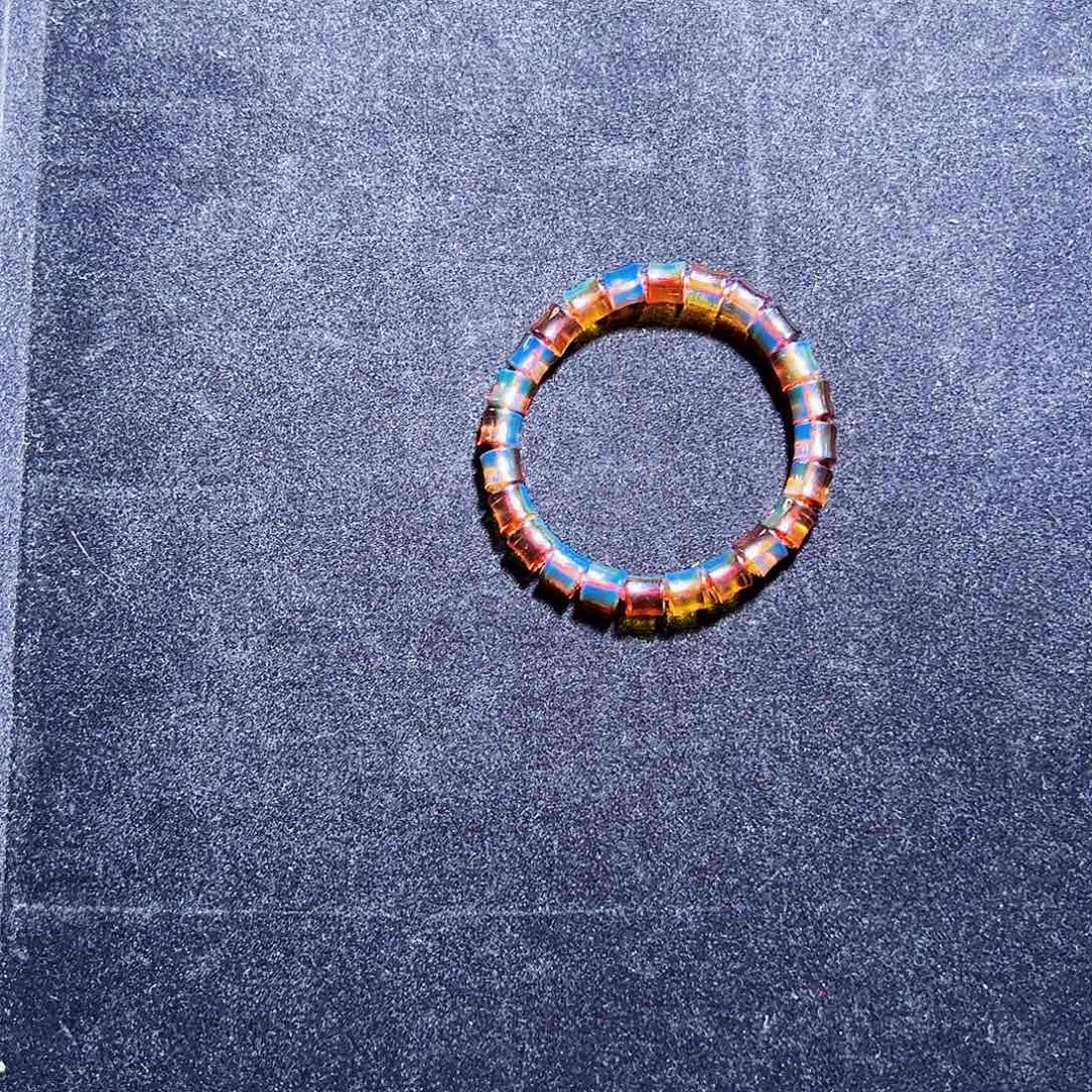 未镶嵌蓝珀手链红蓝竹节8.5mm