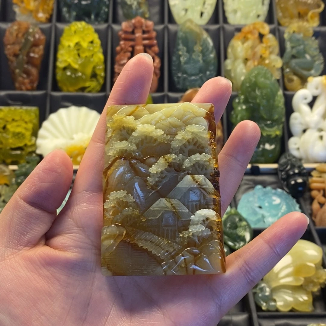 蛇纹石玉合金颈饰