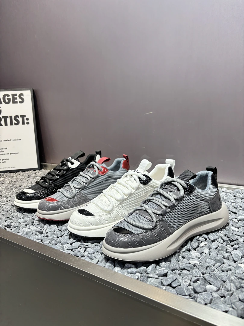 【皮鞋码】2025春夏新款皮网拼接洋气潮流男款百搭时尚休闲鞋