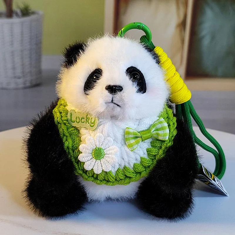 熊猫小挂件花花七仔卡通可爱公仔包包挂饰毛绒玩具伴手礼物送朋友
