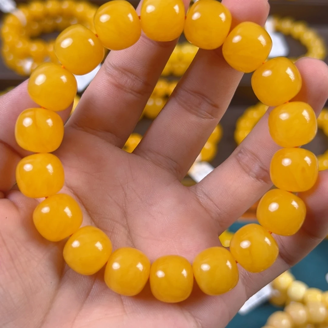 琥珀未镶嵌手串24g焦皮同料老型13mm tt