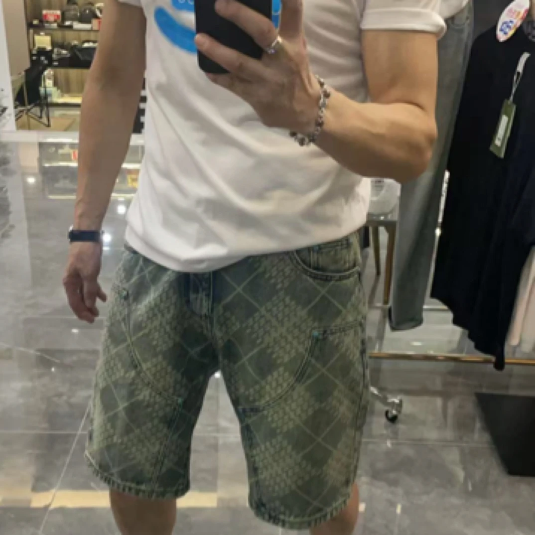 WMHMPH “经典版型”男士夏季轻奢时尚百搭微阔5分牛仔裤