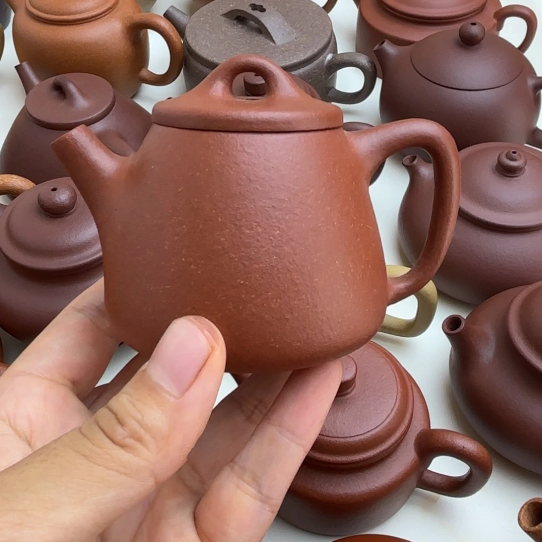 黄***超茶壶紫砂红降坡高瓢100cc微瑕