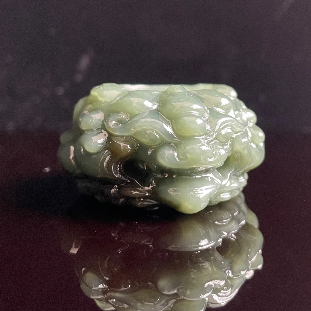 和田玉且末貔貅扳指戒指戒圈内径22.47mm