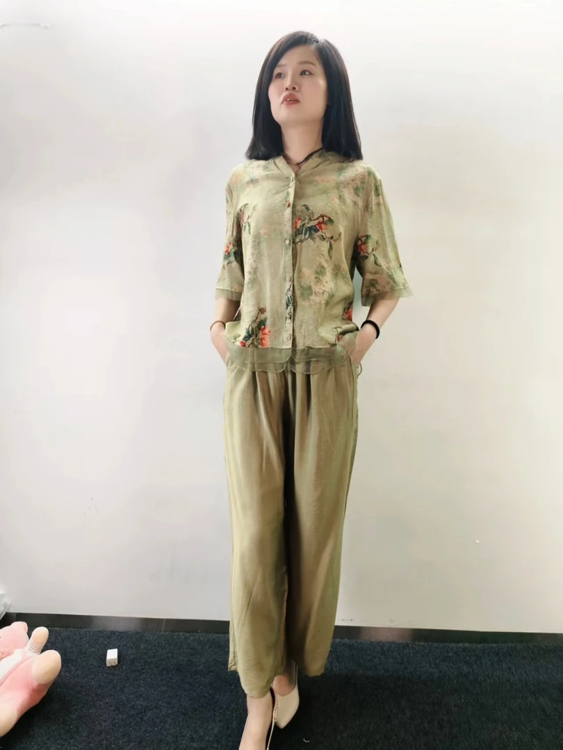 W103 花花蕾丝边半袖套装（默认微瑕 无运费险 接受不了勿拍）