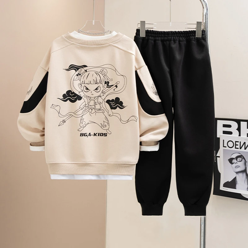 男童春秋款运动套装儿童装哪吒衣服卫衣两件套中大童洋气潮酷春装