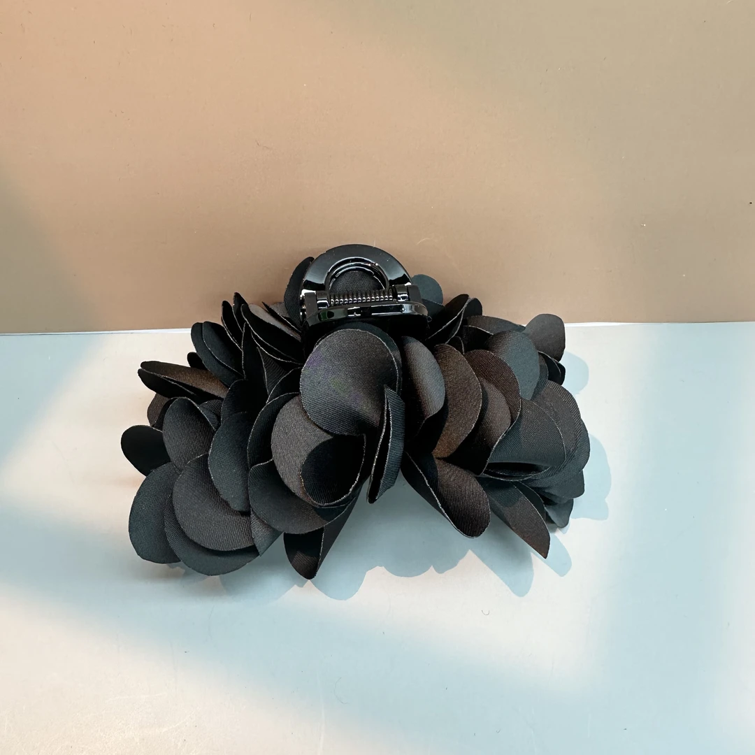 L010夕洛黑色13cm秋冬新款高级感鲨鱼抓夹韩版气质半扎盘发夹