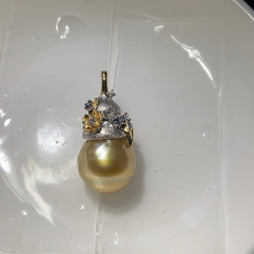 银S925镶嵌海水珍珠颈饰