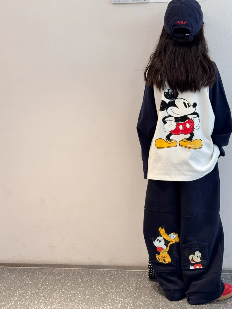 可爱卡通印花2025秋款女童米奇运动裤新款中大童宽松25031