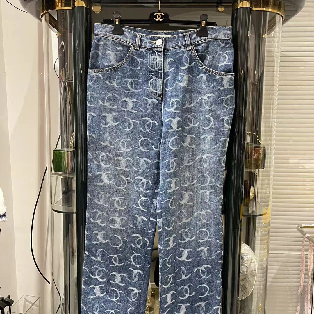 95新 Chanel/香奈儿 23p牛仔CC长裤42码有备用包