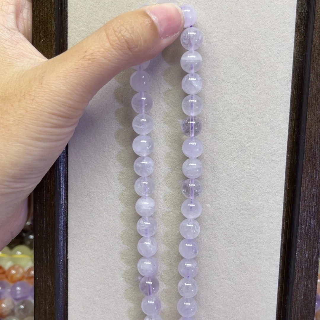 未镶嵌颈饰水晶天然紫玉晶卡8.5长条38厘米