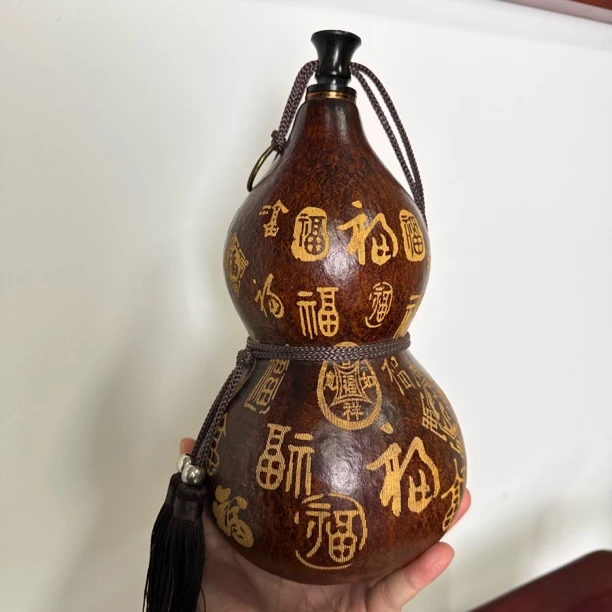 【铜器批发老白】百福天然葫芦摆件 微瑕（微裂）不妨碍摆放