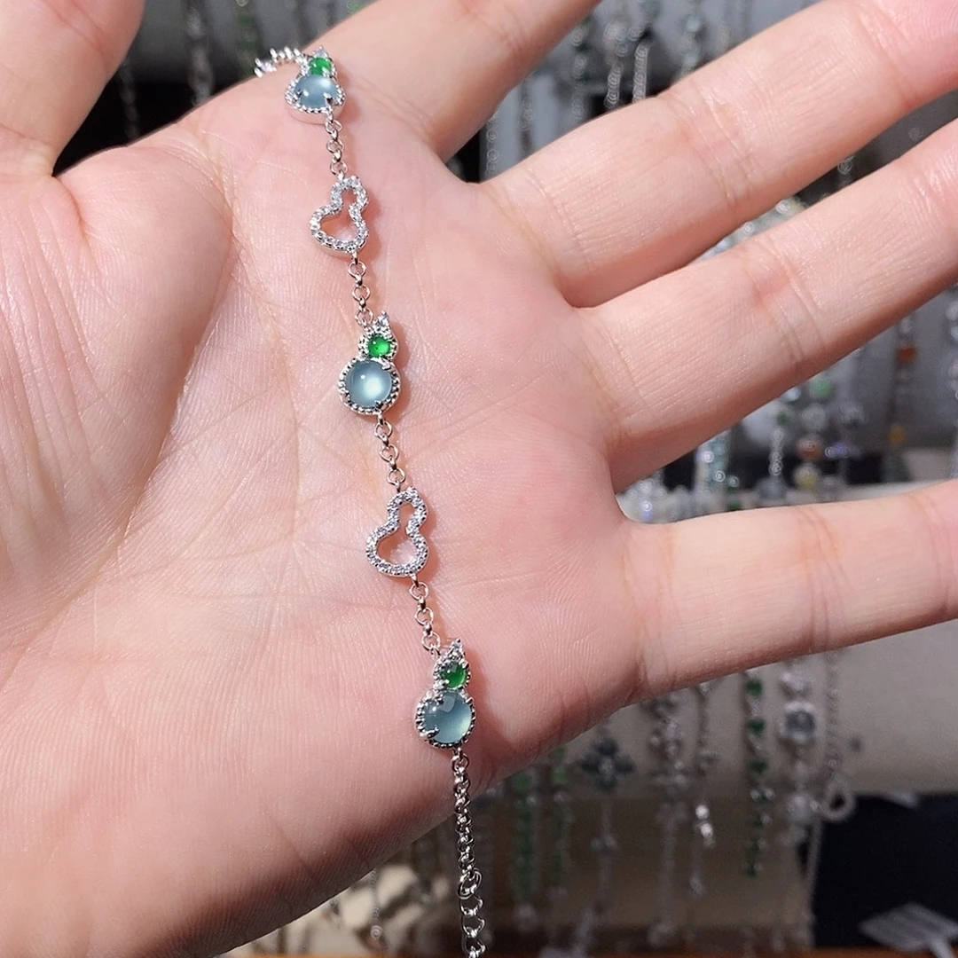 翡翠银S925镶嵌手链