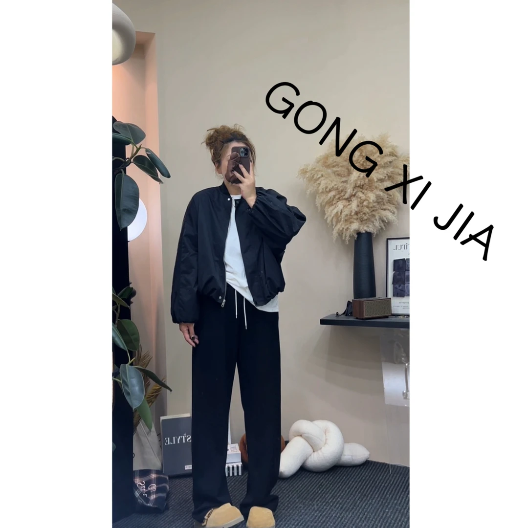 「Gong喜」大码 慵懒棒球服外套