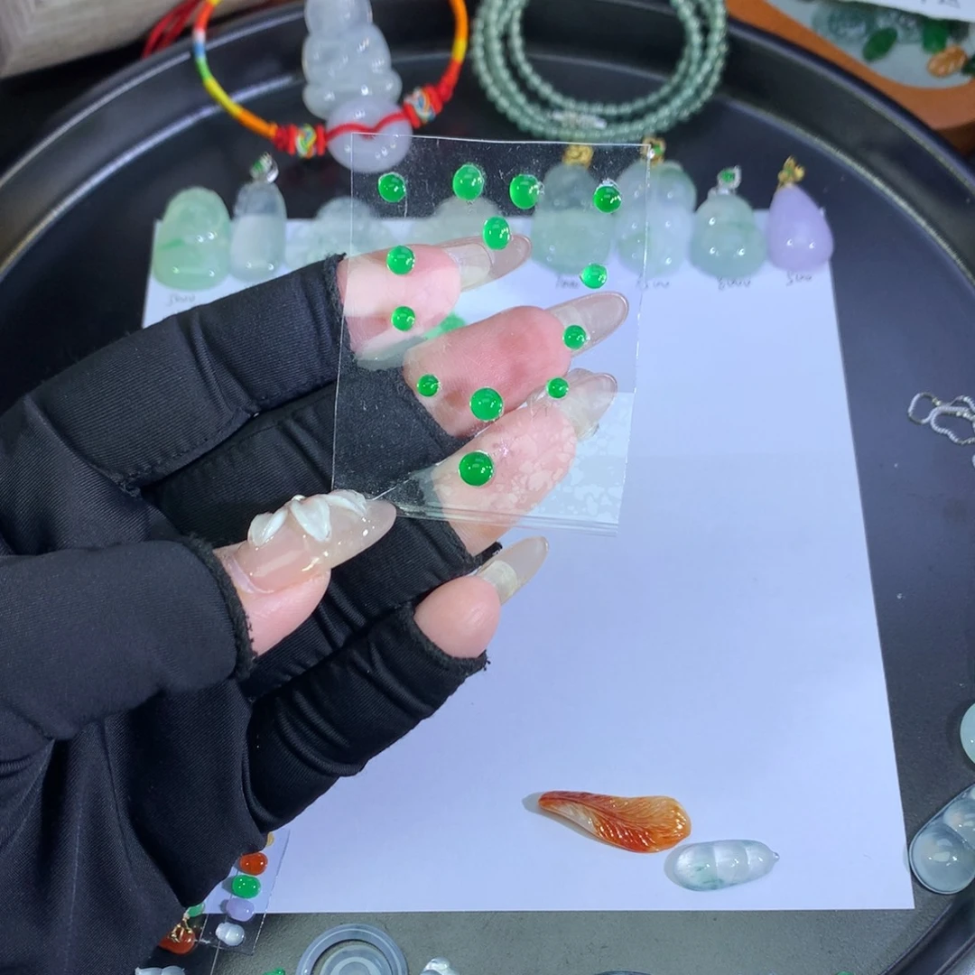翡翠未镶嵌吊坠(不含链)冰绿蛋套组