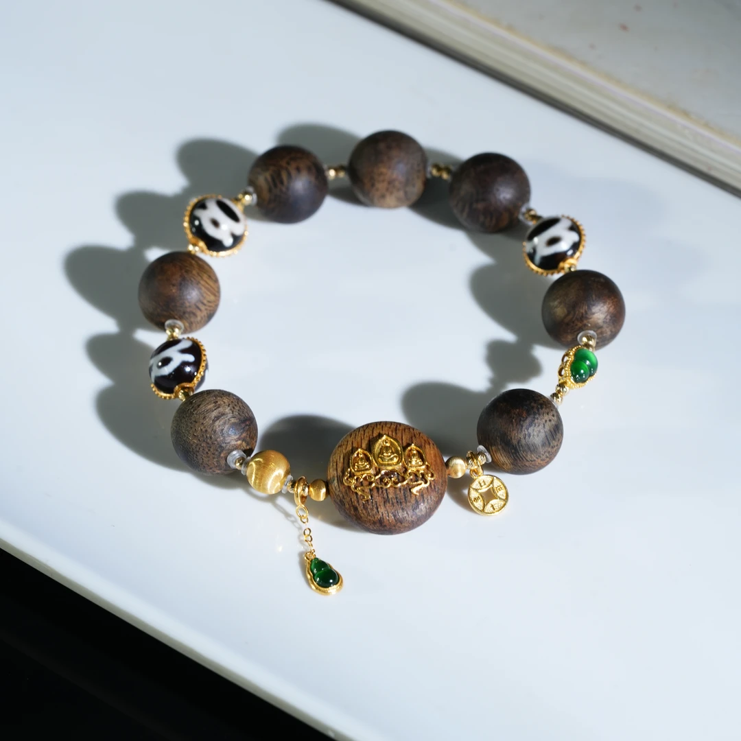 沉香【东方十八岁】【山岚】沉香18K设计款手串多样性发其一