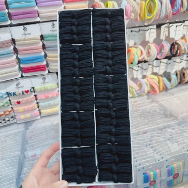 A385-ybl黑色蝴蝶结面膜圈（10根）【满15包邮发货】