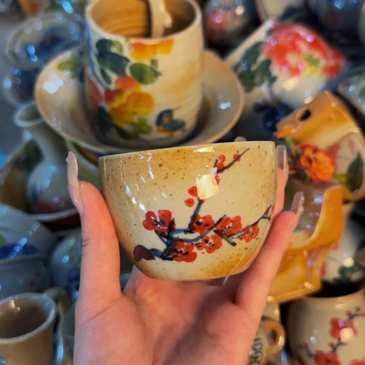 瓷片手工手绘陶瓷细微不一样